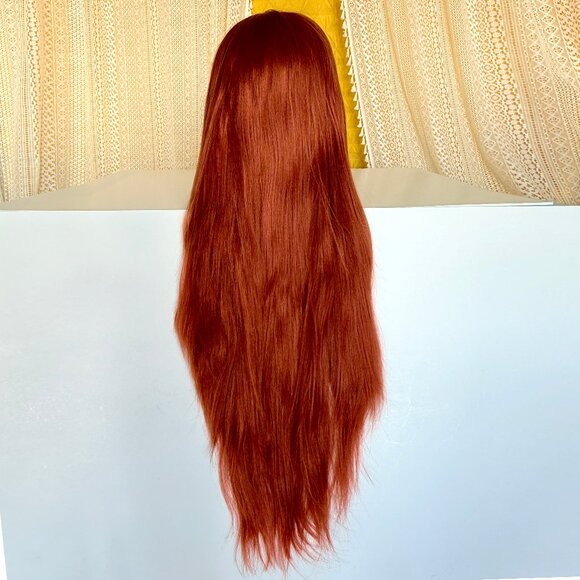 Copper Red Straight 29" Lace Front Free Part Synthetic Wig - Picture 4 of 12